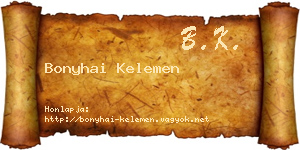 Bonyhai Kelemen névjegykártya